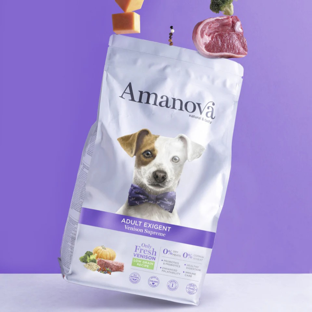 Amanova Eksklusiv Hjort - Hundefoder til kr�sne hunde - 10 kg