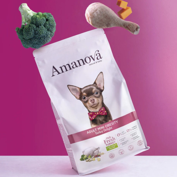 Amanova L�kker Kalkun - Fedtfattigt hundefoder mod overv�gt til sm� hunde - 7 kg