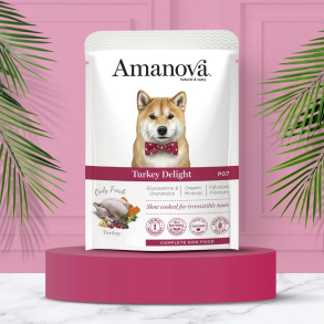 Amanova L�kker Kalkun - Kornfrit v�dfoder til voksne hunde - 300 g