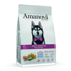 Amanova Luksus Laks Sensitive - Kornfrit voksen hundefoder - 10 kg
