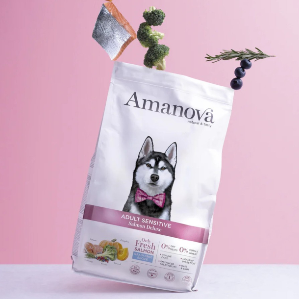 Amanova Luksus Laks Sensitive - Kornfrit voksen hundefoder - 10 kg