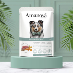 Amanova Saftig Okse - Kornfrit v�dfoder til voksne hunde - 300 g