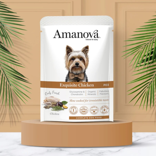 Amanova Uds�gt Kylling - V�dfoder til voksne hunde - 300 g