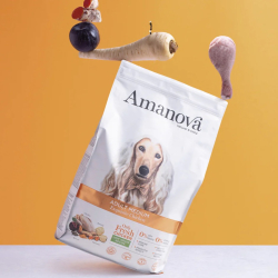 Amanova Uds�gt Kylling - Voksen hundefoder til mellemstore hunde - 12 kg