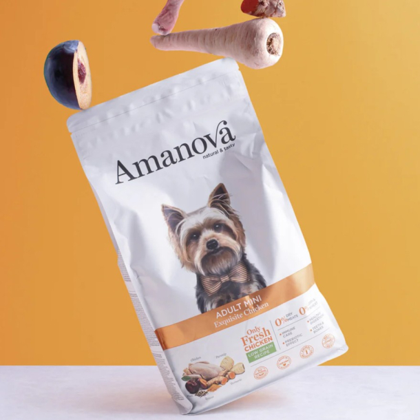 Amanova Uds�gt Kylling - Voksen hundefoder til sm� hunde - 2 kg