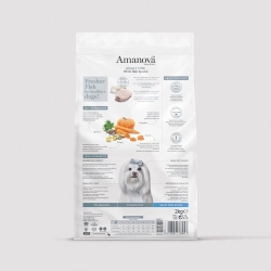 Amanova White Hair Special - Kornfrit voksen hundefoder til sm� hunde med hvid pels - 800 g