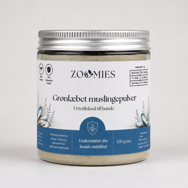 Zoomies - Gr�nl�bet muslingepulver - Underst�tter led og mobilitet - 100 g